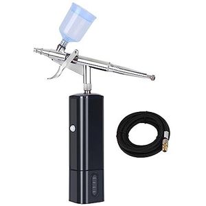 Hogedruk Vervang batterij Airbrush Compressor Dual Action Spray Mini Hold Schoonheidssalon Make-up Nail Tattoos Cake Tools Nauwkeurige Controle(C)