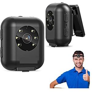 Mini-lichaamscamera, W4 Op het lichaam gedragen camera 64GB 1080P videocamera 950mAh batterij 5 uur video-opnamen Mini sportcamera met hoofdband voor wetshandhaving, levering (Size : Only Camera, Co