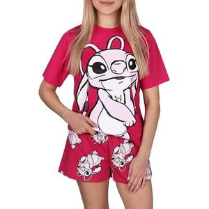 Lilo & Stitch Disney Andzia Zomerpyjama voor Dames, Roze Pyjama met Korte Mouwen XL