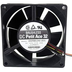 For Silent Operation, High Airflow, 12V DC Solution 109P0812H2J031 80mm 3-Wire Double Ball Bearing Chassis Fan - LMNCBVYA