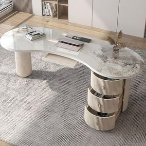 Scrivania con piano in ardesia, ricarica wireless e spazio laterale, tavolo moderno Boss, scrivania per computer da ufficio per l'ufficio domestico, senza sedie, 79"" L x 27,5"" P 29,5"" A