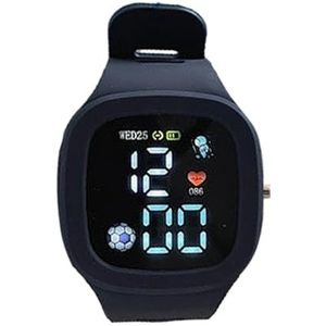 YAVQVIN Smartwatch voor kinderen, digitaal horloge voor | lichtgevende vierkante polshorloges met kleurrijk led-display | waterdichte siliconen educatieve ouets voor