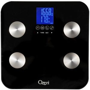 Ozeri Duitsland Touch II Digitale personenweegschaal, tot 200 kg zwart.