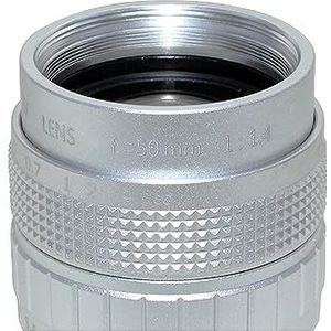 HD 50 mm lens Vaste lens F1.4 2/3 ""CCTV C Mount TV FA-lens Handmatige zoomlens for industriële videomicroscoopcamera - Zilverachtig Helder en glad(50mm M3-M4)