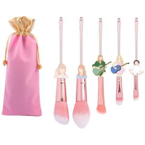 5 STKS Wereldwijd Populaire Siinger Taylor Thema Make-up Borstels Set Cosmetische Kawaii Geschenken voor Vrouwen Oogschaduw Eyeliner Blending Potlood Lip Foundation Borstels met Uitstekende Gift Bag