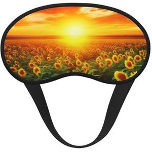 Dromerige zonsondergang van een zonnebloem veld slaapmasker voor vrouwen meisjes mannen zacht comfortabel oogmasker met verstelbare riem verduisterende oogslaap schaduw hoes voor reizen yoga dutje