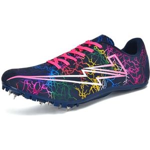 ZHENSI Atletiekschoenen Spikes Sneakers Voor Kinderen Heren Dames Lichtgewicht Race Sprintschoenen,Purper,34 EU