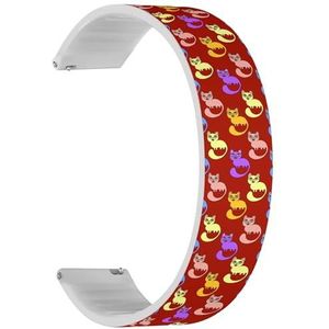 Solo Loop Bandje compatibel met Garmin Vivomove 5/3/HR/Luxe/Sport/Style/Trend, D2 Air/Air X10 (gekleurde stoffen print) quick-release 20 mm rekbare siliconen band accessoire, Siliconen, Geen edelsteen