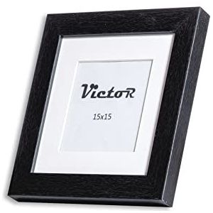 Victor Fotolijst ""Richter"" zwart 15x15 cm met 10x10cm passe-partout - lijst: 25x20mm (zwart, 15 x 15 cm)