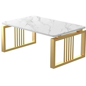 Zijtafel Bijzettafel Moderne rechthoekige metalen salontafel Creatieve middentafel Mode-accenttafel Luxe accenttafel bijzettafel Gemakkelijk te verplaatsen