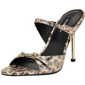 Nine West Reida damessandalen met hak, Gold Shimmer Leopard 710, 38 EU