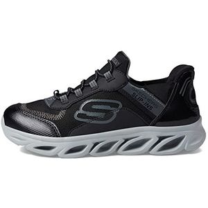 Skechers Kids Boy's Flex Glide Sneaker, Black/Charcoal, 3 Little Kid
