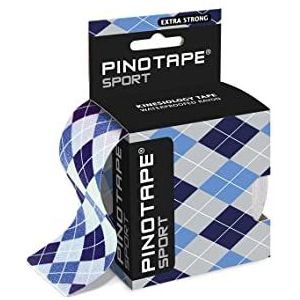 Pinotape Sport Tape - Blue Diamond - 5 cm x 5 m - waterdichte kinesiotape - extra sterke grip - latexvrij - zeer goede huidverdraagzaamheid | 2 tapes van elk 5 meter = 10 m