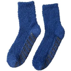 De mannen en vrouwen hebben skilaarzen sokken Antislip thermische pantoffelsokken, 2 stuks, veelkleurig for de winter(Blue)