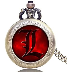 Zakhorloge - Populair zakhorloge ""L"" design vintage bronzen quartz horloge cadeau cadeau
