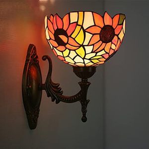 8-Inch Tiffany Wandlamp, Rustiek/Barok/Mediterraan/romige Amber Parel Stijl, Gebrandschilderd Glas Wandlamp, Handgemaakte Wandlamp Voor Hotelkamers En Gangen