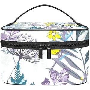 Bloem make-up organizer tas, reismake-up tas organizer case draagbare cosmetische tas voor vrouwen en meisjes toiletartikelen, Meerkleurig, 22.5x15x13.8cm/8.9x5.9x5.4in