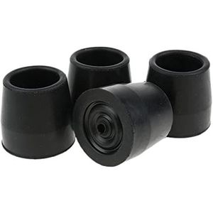4 Stuk Kruk Ferrule Rubber End Wandelstok Tip Protector Non Skid Zwart, 4 x 3,8 cm