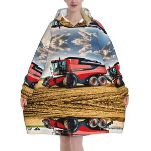 Company Farm Tractor Vrouwen Sherpa Sweatshirt Deken Verlengt Warm Gezellige Oversized Draagbare Pocket Hoodie Volwassenen