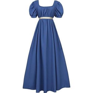 EMMHouse Renaissance-jurk voor dames, middeleeuws kostuum, Victoriaanse jurken, vintage sprookjes, Blauw, M
