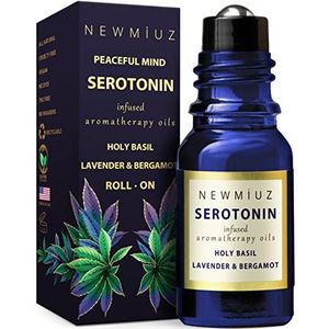 Calming Roll On Essential Oil Blend - Anti Stress Aromatherapy Oils Lavender, Bergamot & Holy Basil Destress - Relaxation Stress Relief Gifts for Women Perfect Stocking Stuffers - NEW MIUZ