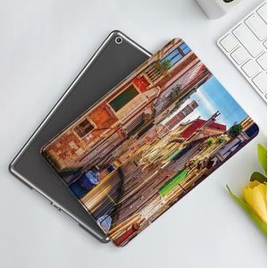 CONERY Hoesje compatibel iPad 10.2"" (9e/8e/7e generatie) Europese kraam, Venetië stadsgezicht smal waterkanaal gebouw traditionele oude gebouwen erfgoed, B, Slim Smart Magnetische Cover met Auto Wake