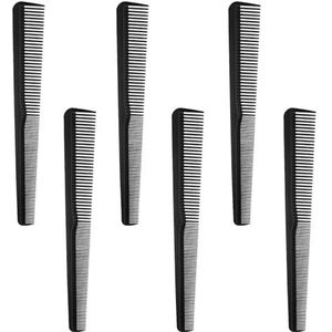 Shaorangrang Kegel kam, zwart koolstofvezel kam, hittebestendige haarkam, salon haarkam, styling kam, fijne getande brede getande kam