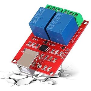 Relais USB-bedieningsschakelaar PC-module USB Intelligente USB 2-kanaals 5 V-controller, ondersteuningssysteem: voor XP 32 bit, 64 bit systeem