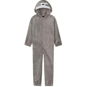 CityComfort Onesies voor meisjes en jongens, fleece dierenonesie kinderen (grijs luiaard, 9-10 jaar)