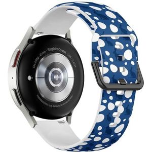Sportieve zachte band compatibel met Samsung Galaxy Watch 6 / Classic, Galaxy Watch 5 / PRO, Galaxy Watch 4 Classic (Pasen Classic Blue Happy) siliconen armband accessoire