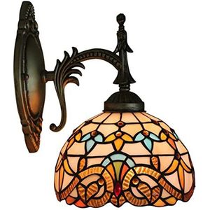 Barok Wandlamp, Tiffany Boog Wandlamp, Nachtkastlamp, Glas-In-Lood Lamp, Lampenkap, Slaapkamer Wandlamp, Victoria Badkamer Kaptafel Lamp