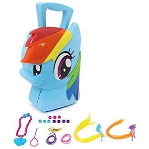 Jamara Rainbow Dash-410098 410098 Koffer 8-delige speelset, coole trendy kapsels uitproberen, stabiele en handige draagkoffer, kindvriendelijk My Little Pony design, blauw