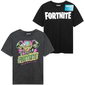 Get Trend T-shirt voor jongens en tieners, set van 3, 2 of 1 stuks, zacht, ademend, korte mouwen, katoenen T-shirts voor kinderen, tops, jongens, geschenken, Multi Fortnite 2 stuks, 13-14 jaar