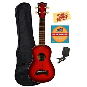 Kala MK-SD-LBBURST Makala Dolphin Sopraan Ukelele - Lichtblauwe Burst-bundel met Gigbag, Tuner, Austin Bazaar Instructionele dvd en polijstdoek