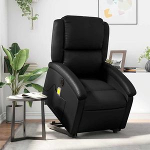 KTHLBRH Elektrische massagestoel, in hoogte verstelbaar, kunstleer, zwart, elektrisch, voor meer comfort en lichtheid