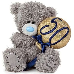 Me to You Tatty Teddy 50e verjaardag beer met een 50 ballon - Officiële collectie, Grijs