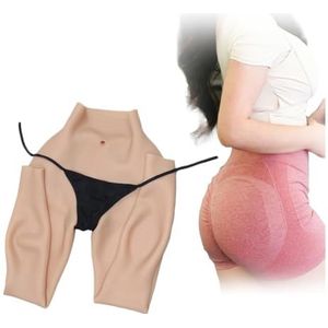 SoTUCR Siliconen Enkellange Slipjes Realistische Enorme Billen Push-Up Ondergoed Billen Shaper Controle Panty voor Crossdresser,Color 2,Upgraded