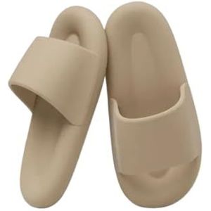UBOHUZ Vrouwen Zachte Slippers Lichtgewicht Open Teen Antislip EVA Sandalen Indoor Outdoor Sneldrogende Badkamer Schoenen Voor Badkamer, Zwembad, Lichte koffie, 40-41
