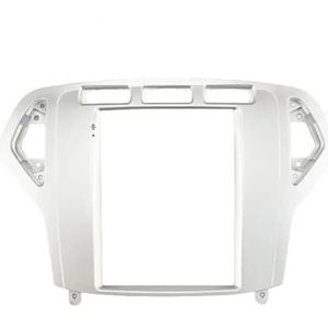 Voor F&ord Voor MONDEO 2007 2008 2009 2010 9,7 Inch 2-DIN Autoradio Fascia Tesla Stijl Multimedia Frame Videospeler Navigatie DVD Paneel Afwerking Interieuraccessoires(Silver Frame)