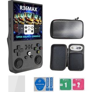 R36MAX Retro handheld gameconsole met 64G ingebouwde 18000+ klassieke games, 4.0 IPS-scherm Open Source Linux-systeem, draagbare arcade-gamingspeler