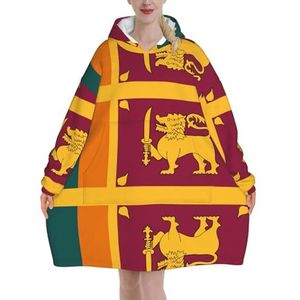 Oversized Sri Lanka Vlag Hoodies Vrouwen Uk Pluizige Deken Hoodie Sherpa Vrouwen Fleece Draagbare Deken Mannen
