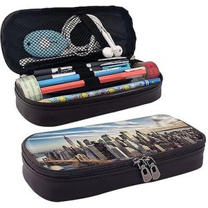 Etui Pen Tas voor Vrouwen Pen Case Organizer Potlood Gevallen voor Kantoor Thuis New York City Landschap, Zwart, Eén maat, Tas Organizer