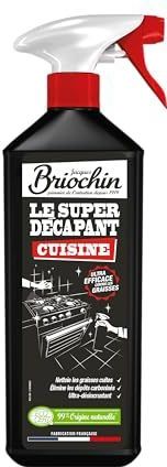 Briochin Jacques Super keukenverwijderaar, verwijdert gekookte vetten en verkoolde afzettingen, ultra ontkalker, 99,5% van natuurlijke oorsprong, Ecocert, gemaakt in Frankrijk, sproeier, 1 liter