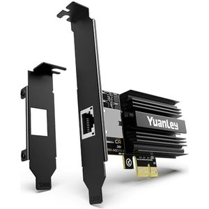 10G PCIe Netwerkkaart, YuanLey 10G Base-T Ethernet Kaart met Marvell AQC113 Controller, PCIe naar 10Gb RJ45 Ethernet Adapter NIC, Compatibel met PCI Express X1,X4,X8,X16, voor Windows 10/11, Linux OS
