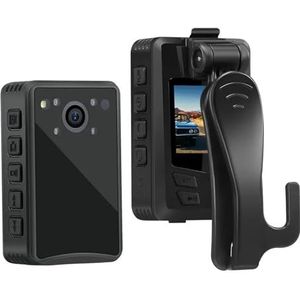 Mini Body Cameram, A23 Camera 128G HD1080P Wearable Body Cam Guard Mini Comcorders Nachtzicht DVR Recorder Camera voor Pet Walking, Werk, Reizen(With 16G TF Card)