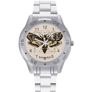 Psychedelic Death's Head Hawk Moth Mannen Zakelijke Horloges Legering Analoge Quartz Horloge Mode Horloges