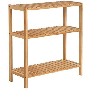 SONGMICS - Bamboe Badkamerrek - 3 Planken - Staand Rek - Houtkleur