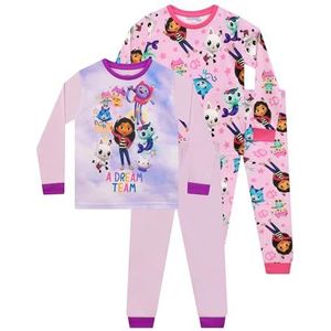 DREAMWORKS GABBY'S DOLLHOUSE Pyjama's 2 Pack | 2 Pack Pyjama's Voor Meisjes | Gabby Meisjes' Pyjama Sets Pack Van Twee | Roze 104