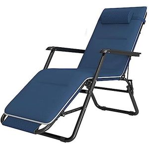 GEIRONV Zwaartekracht fauteuil, kantoor dutje stoel drie doeleinden stoel buiten tuin lounge stoel lunch pauze klapstoel ligstoel (kleur: met pad, maat: 178 x 60 x 25 cm)