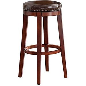 GZDZ Barstoelen barkruk eenvoudige ronde roterende haard lederen zitkussen en de bar is zeer geschikt voor vierkante been hoge krukken (76 cm)